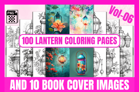 100 Lantern Coloring Pages Vol-6: A Creative Resource for Adults and Professionals