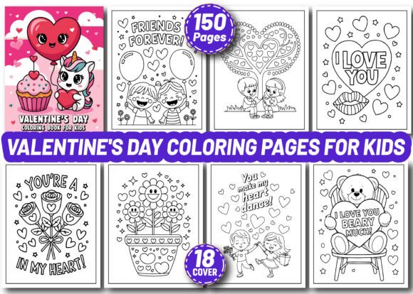150 Valentine's Day Coloring Pages KDP