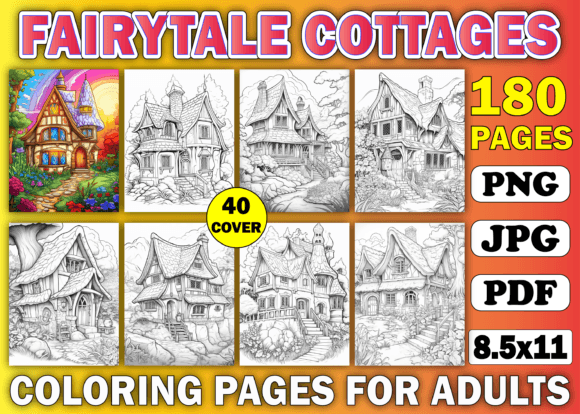 180 Fairytale Cottage Coloring Pages KDP: A Comprehensive Overview