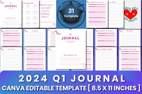 2024 Q1 Journal Canva KDP: Streamline Your Planning and Execution