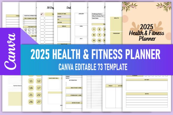 2025 Health Fitness Planner Canva Kdp