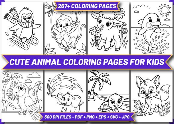267 Cute Animal Coloring Pages for Kids: A Creative Resource for Young Artists