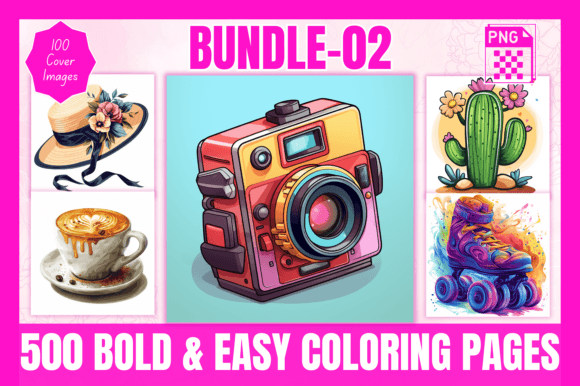 Bold Easy Coloring Pages Bundle-02