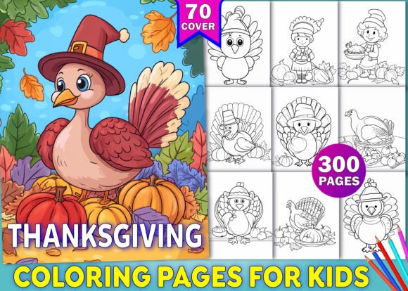 Cute Thanksgiving Coloring Book for Kids