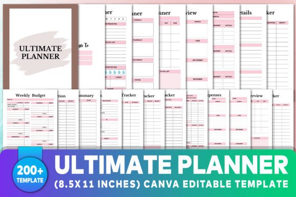 Editable Ultimate Planner Canva Template for Every Need