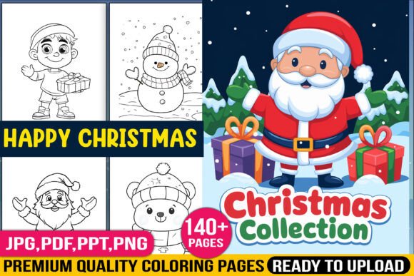 Happy Christmas Coloring Pages for Kids