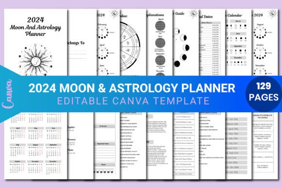 Moon Astrology Planner 2023-2024 Canva